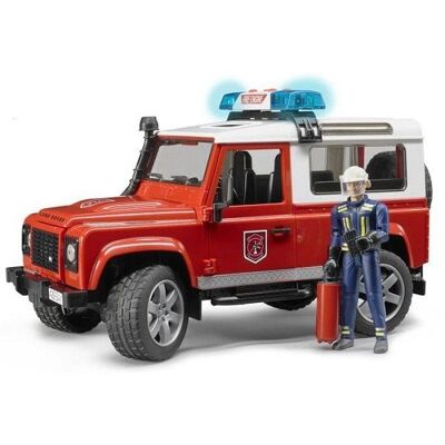 Bruder Land Rover Defender Brandweerauto met brandweerman