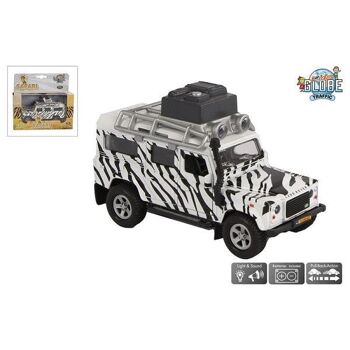 Enfants Globe Land Rover safari moulé sous pression lumière sonore action de retrait 14 cm