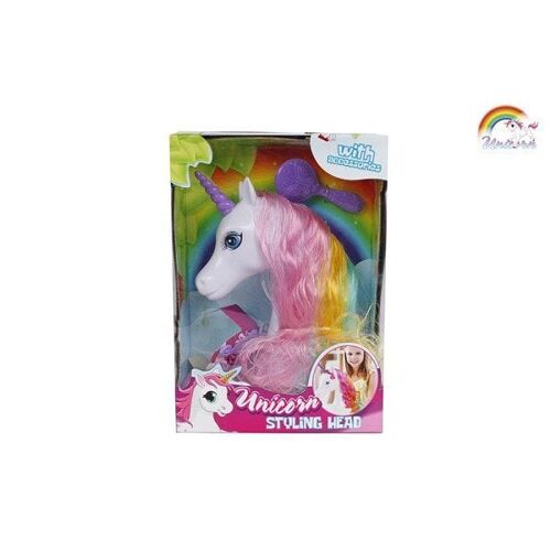 Unicorn styling hoofd 20cm met accessoires