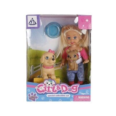 Cute Girl pop 10cm met hondjes