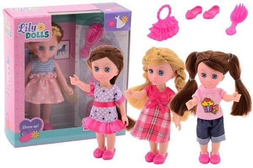 John Toy Lily Dolls met prinsessenjurk 15cm