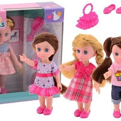 John Toy Lily Dolls met prinsessenjurk 15cm