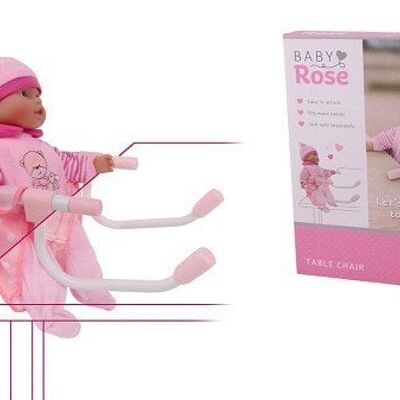 John Toy Baby Rose tafelstoel (geschikt voor poppen van 35-45cm)