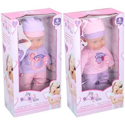 Babypop 41cm met 6 geluiden in showdoos (per stuk)