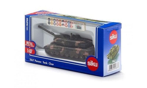 siku 1867, Tank, metaal/kunststof, 1:87, rupsbanden, stickervel, camouflagekleuren