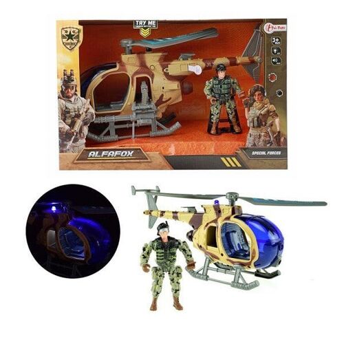 Toi Toys Alfafox Helikopter militair frictie + licht en geluid