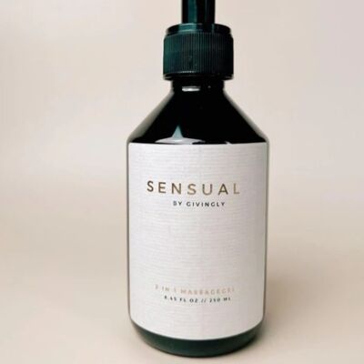 Gel de massage Sensual by Givingly 2 en 1 Lubrifiant à base de silicone