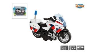 2-Play Police Motorcycle Die-cast pull back avec lumière et son 13cm Les piles sont incluses.