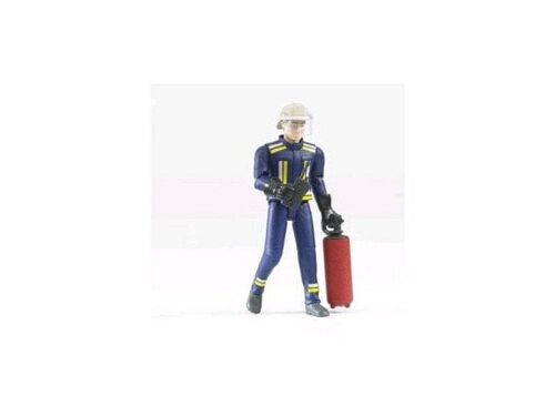 Bruder Brandweerman met helm, brandblusser en portofoon 10,7 cm