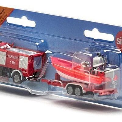 Siku 1636 Unimog brandweer met boot 167x29x42mm