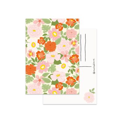 Impresión de patrón de bloemen Ansichtkaart
