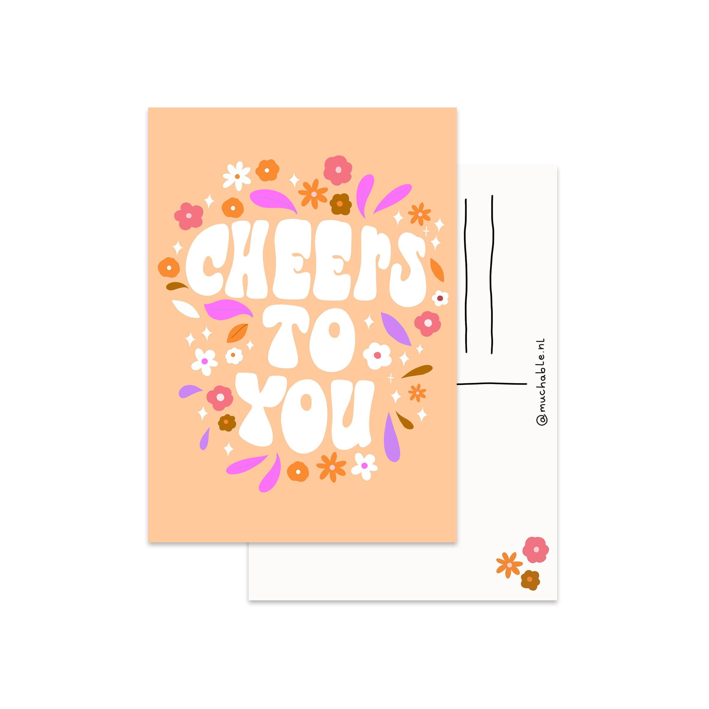 Ansichtkaart-Zitat Prost auf Sie