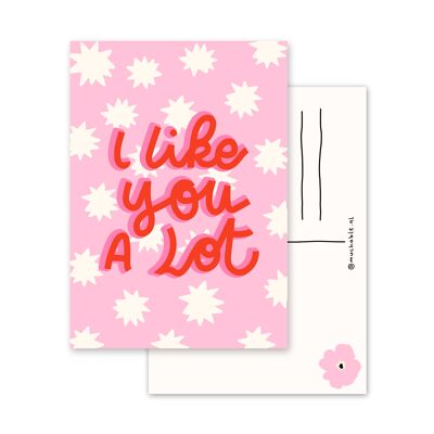 Ansichtkaart Je t'aime beaucoup - Valentijnsdag