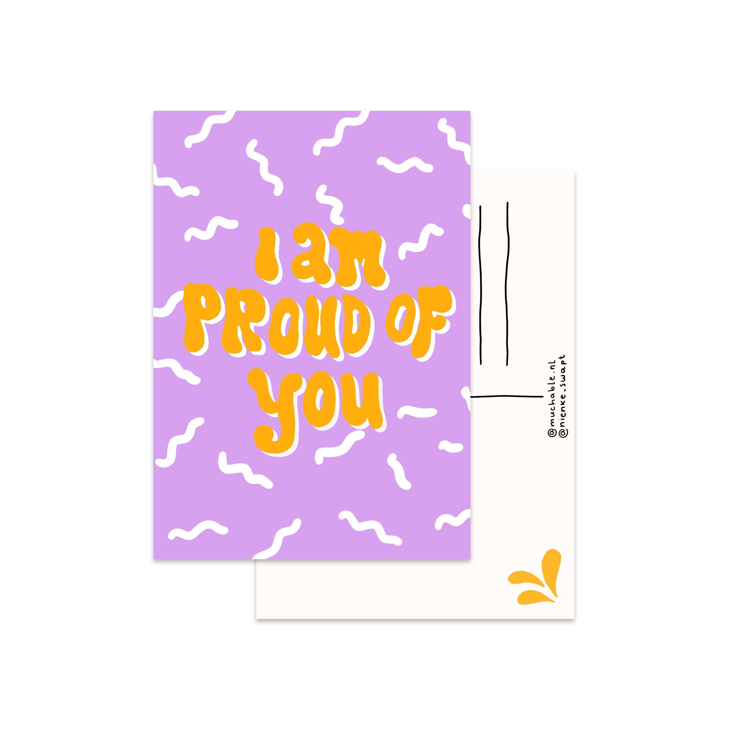 Ansichtkaart inspirierendes Zitat Ich bin stolz auf dich