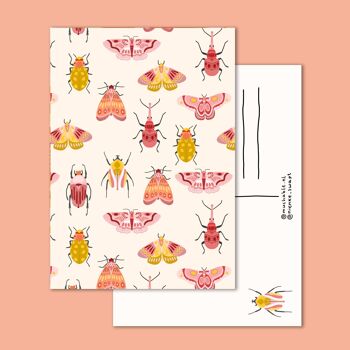 Ansichtkaart insecten/vlinders/kevers patroon 2