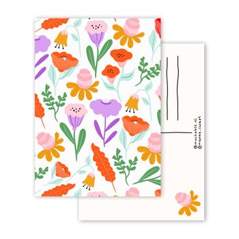 Ansichtkaart pastel bloemen patroon 2