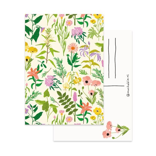 Ansichtkaart wilde bloemen print muchable