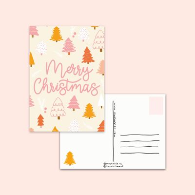 Kerstkaart / Christmas card - illustratie quote Merry Christmas