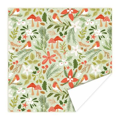 Luxury gift wrap / inpakpapier Christmas flowers nature