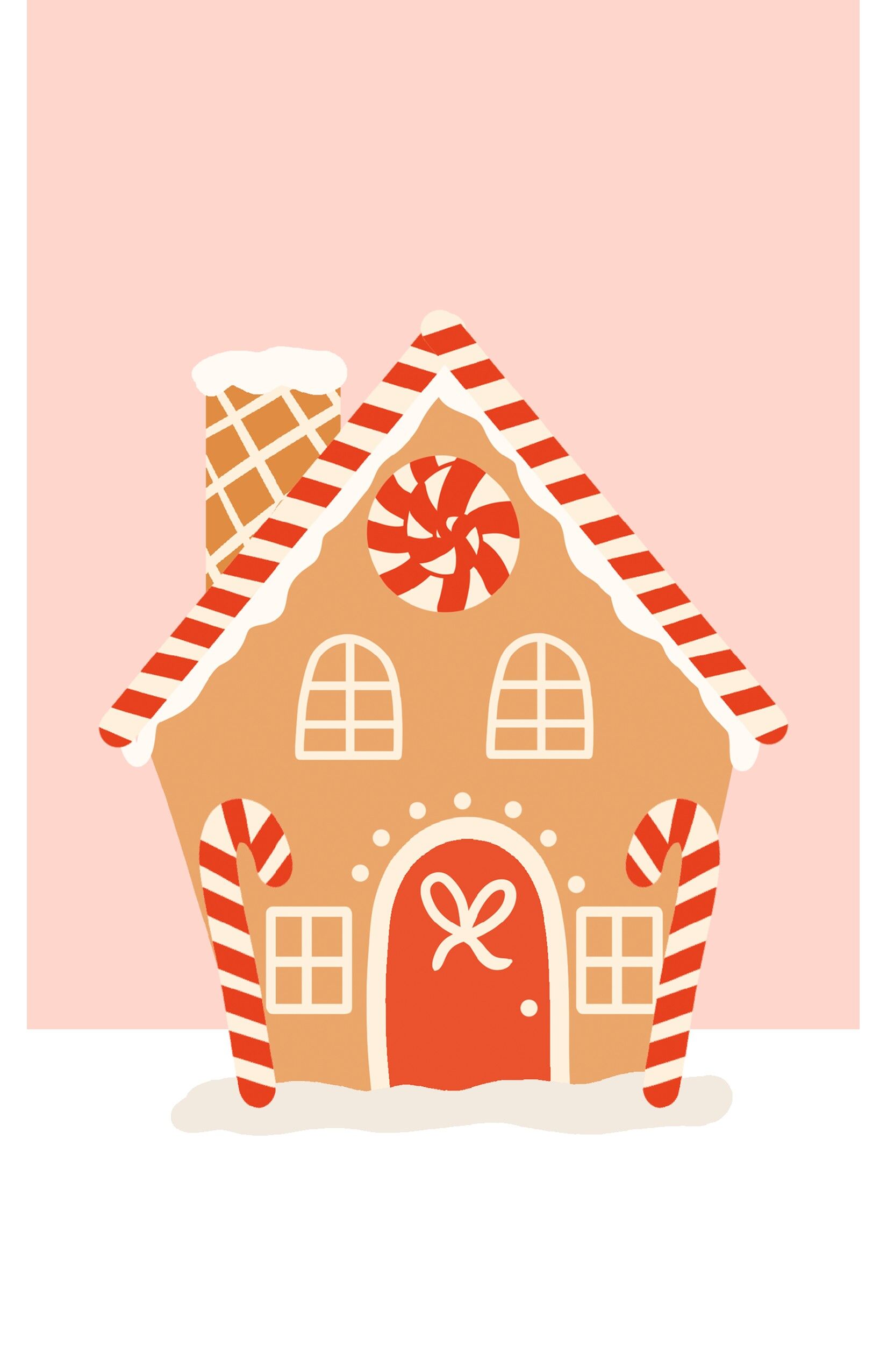 Minikaart - tag regalo Casa di caramelle illustrazione di Natale