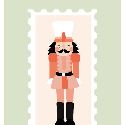 Minikaart - etiqueta de regalo ilustración de Navidad cascanueces