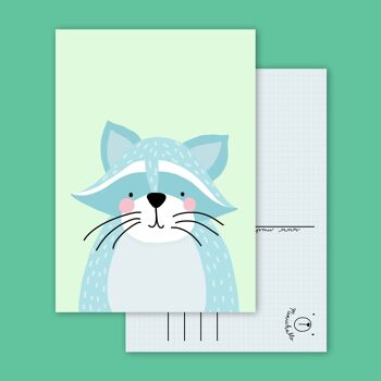 Carte pastel wasbeer, maternelle 3
