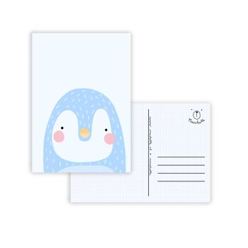 Pastel pinguïn kaart kinderen 1