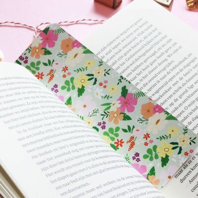 Schattige boekenlegger met bloemen print - dubbelzijdig