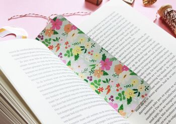 Schattige boekenlegger met bloemen print - dubbelzijdig 1