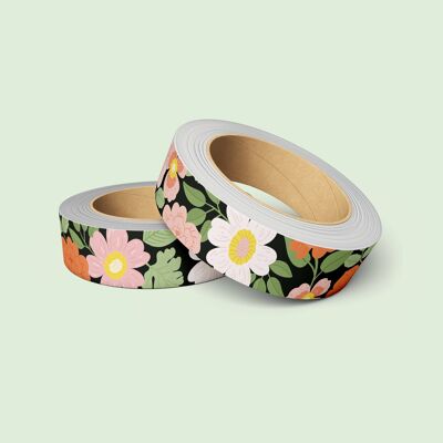 Washi tape bloemen met zwarte achtergrond muchable