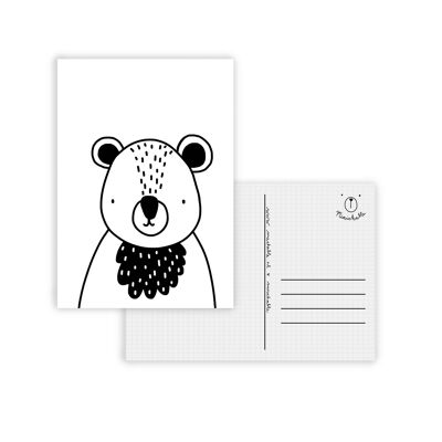 Zwart wit kaart beer