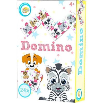 Dieren Domino spel 11,5x18x3,5cm