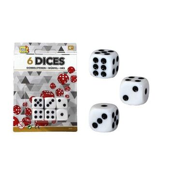 Dés 6 pièces sur carte Ø1.5cm