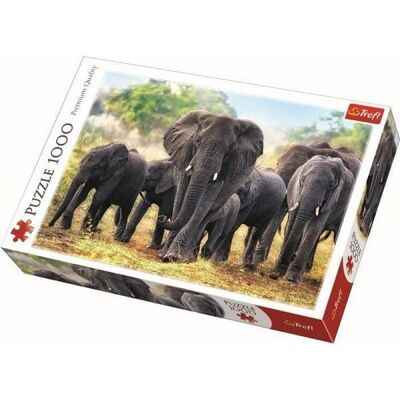 Puzzel Afrikaanse olifanten 1000 stukjes