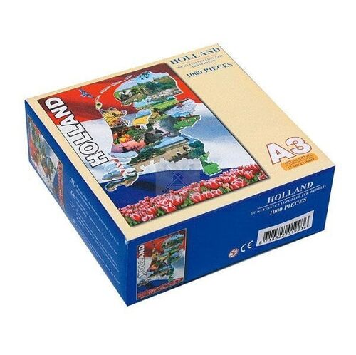 Puzzel Holland landkaart A3 1000 stukjes 30x42cm