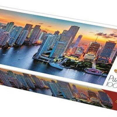 Puzzel 1000 stuks Panorama - Miami bij zonsondergang