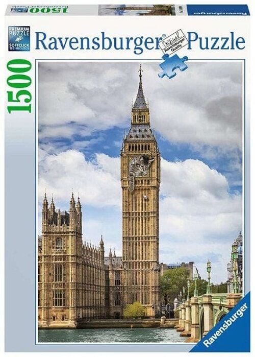 Ravensburger puzzel Grappige kat op de Big Ben 1500 stukjes