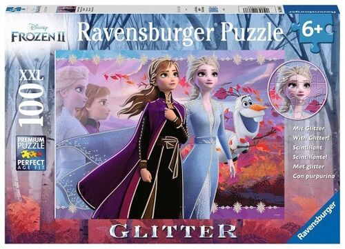 Ravensburger glitter puzzel Frozen ll sterke zussen 100 stukjes