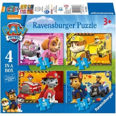 Ravensburger puzzel 4 in 1Paw Patrol:Puppies op pa