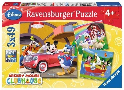 Ravensburger puzzel Disney Mickey Mouse - Drie puzzels - 49 stukjes - kinderpuzzel