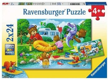 Puzzle Ravensburger La famille Beer va camper - Deux puzzles - 24 pièces - puzzle pour enfants