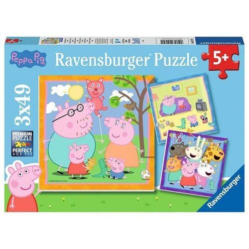 Ravensburger PP: Familie en vrienden van Peppa Pig puzzel 3x49 stukjes