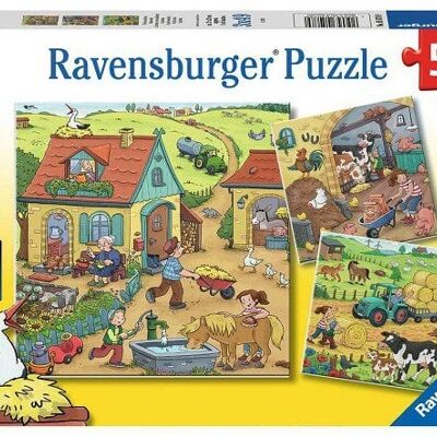 Ravensburger puzzel Op de boerderij 3x49 stukjes
