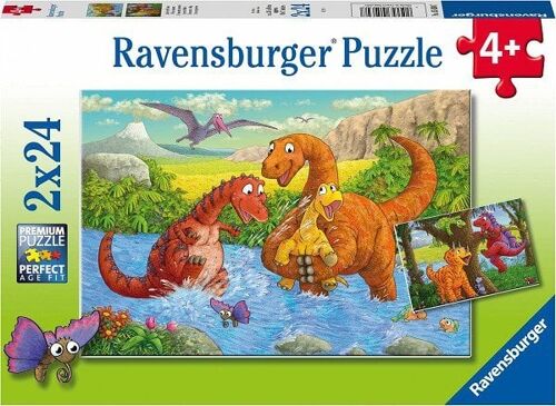 Ravensburger puzzel Spelende dino's 2x24pcs