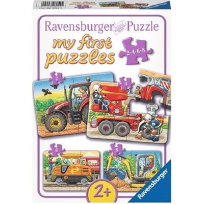 Ravensburger My first puzzel 2,4,6,8 stuks-Op het werk, leeftijd: vanaf 2 jaar
Afmeting: 21x15 cm