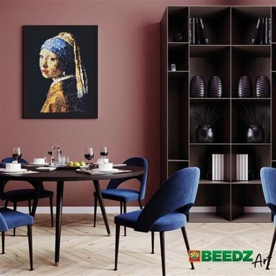 Ses Beedz Art Vermeer- meisje met de parel 45,5x30cm