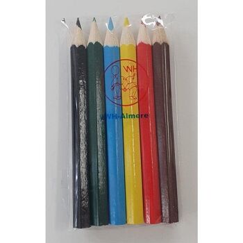 Mini crayons de couleur 9cm boite de 24 étuis de 6 pièces