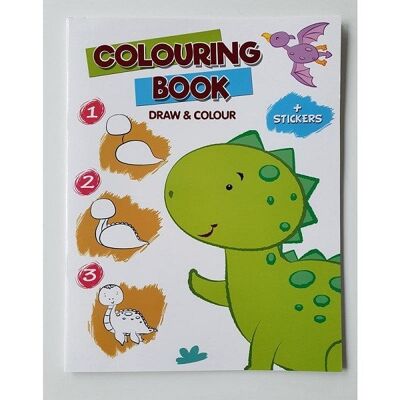 Stap voor stap Teken- en kleurboek met stickers