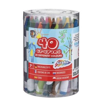 Grafix 40 crayons de cire en tube Ø7x10cm A partir de 3 ans 2
