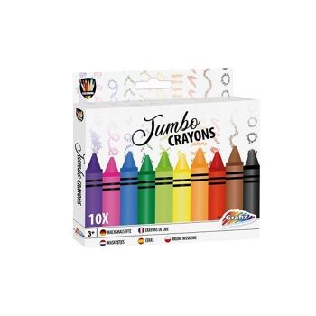 Grafix 10 x crayons de cire Jumbo en boîte